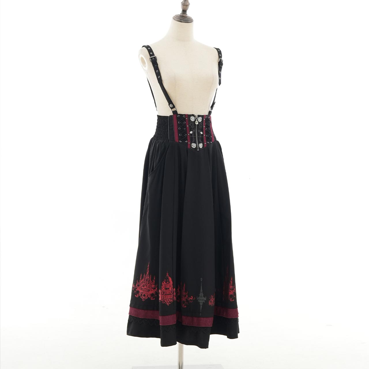 Whimsical Rosy Cats Long Skirt