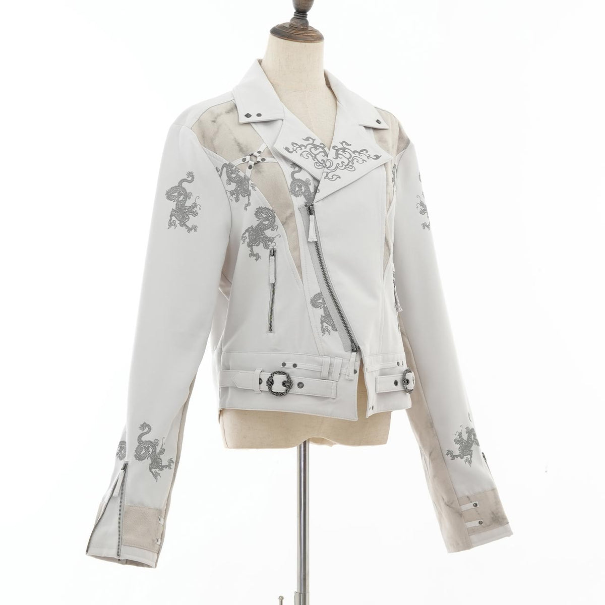 Ancient Dragon-Print Biker Jacket 【Men's】