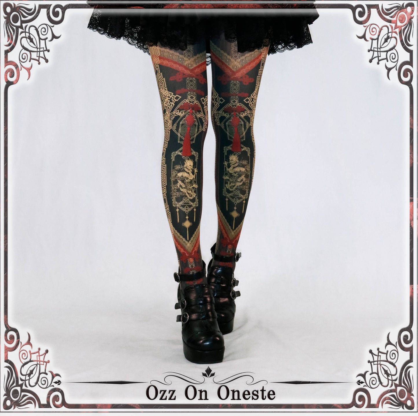 雲起竜驤柄（うんきりょうじょう）Tassel tights ozt-51