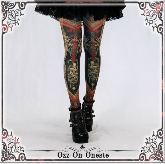 雲起竜驤柄（うんきりょうじょう）Tassel tights ozt-51