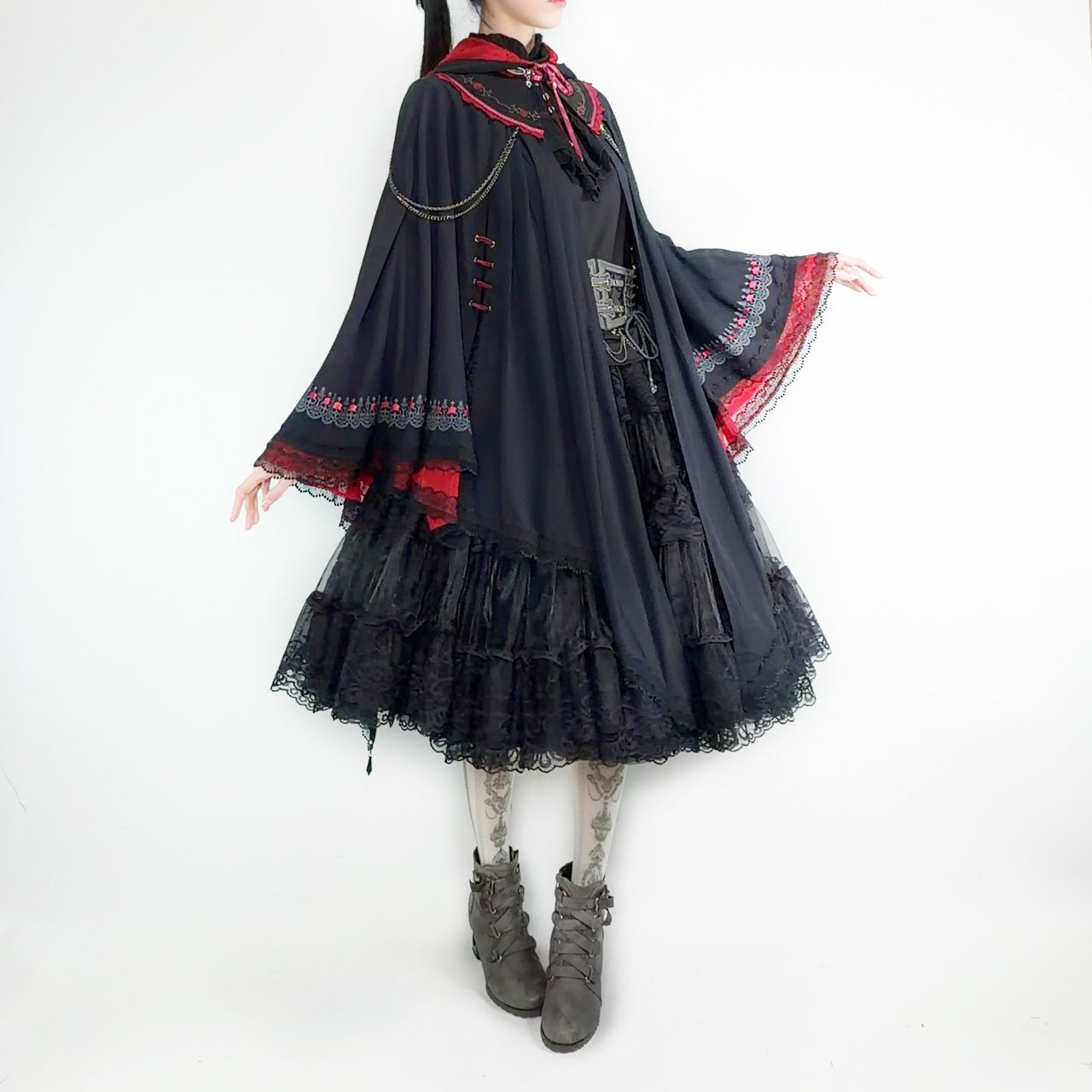 Whimsical Rosy Cats Cat Ear Cape