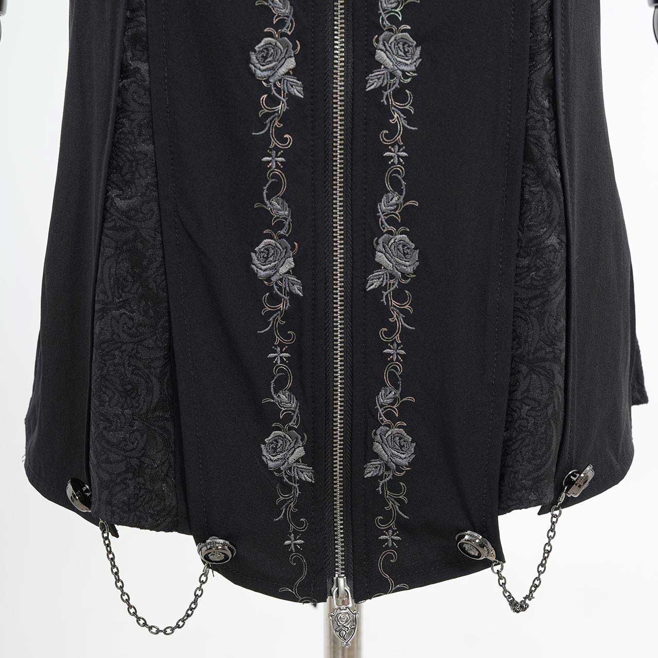 Whimsical Rosy Cats blouse with jabot 【L】