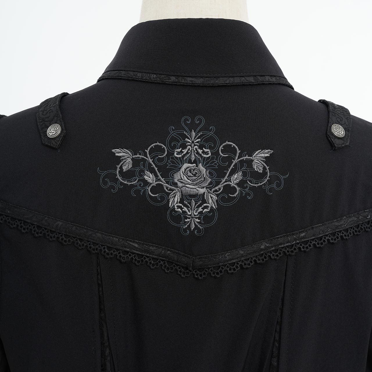 Whimsical Rosy Cats blouse with jabot 【L】