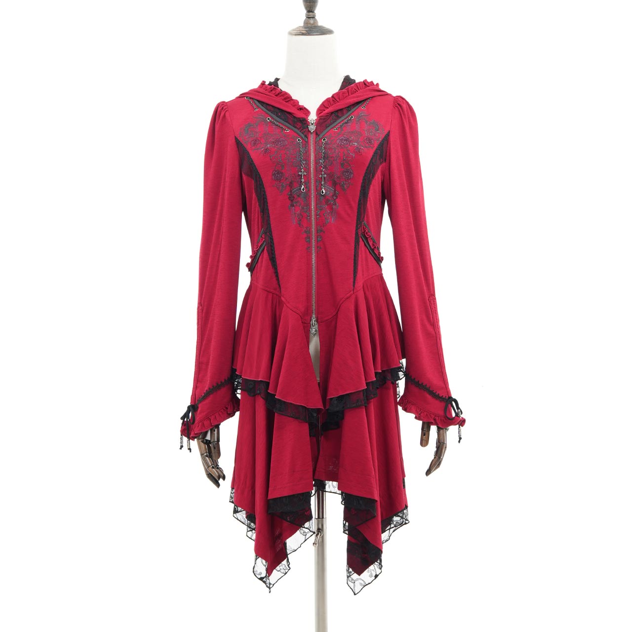 Whimsical Rosy Cats Bunny Ear Hoodie