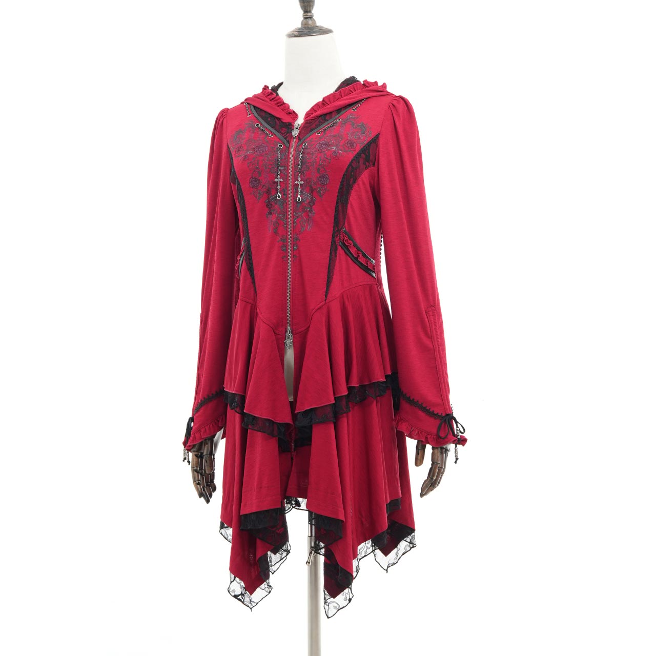 Whimsical Rosy Cats Bunny Ear Hoodie
