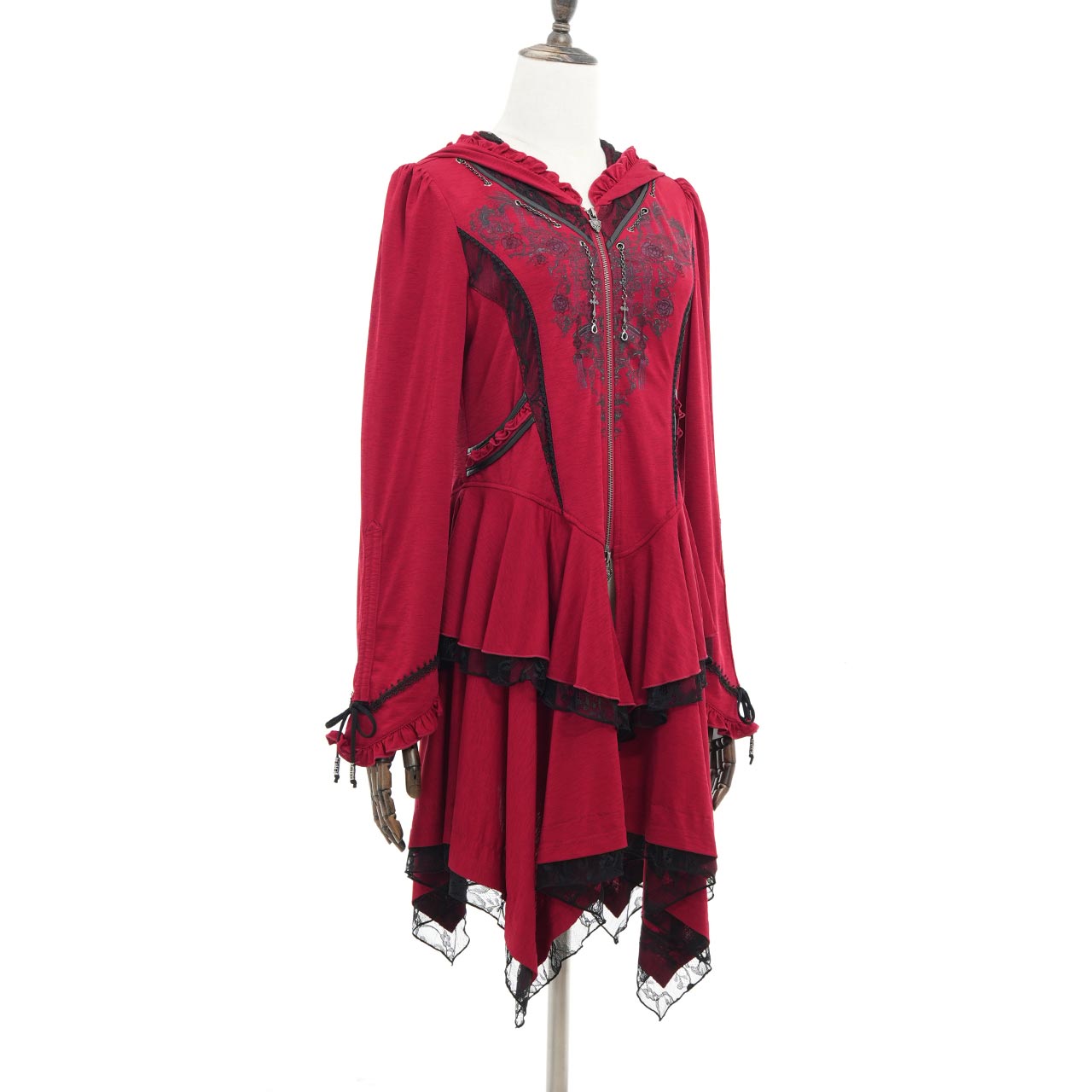 Whimsical Rosy Cats Bunny Ear Hoodie