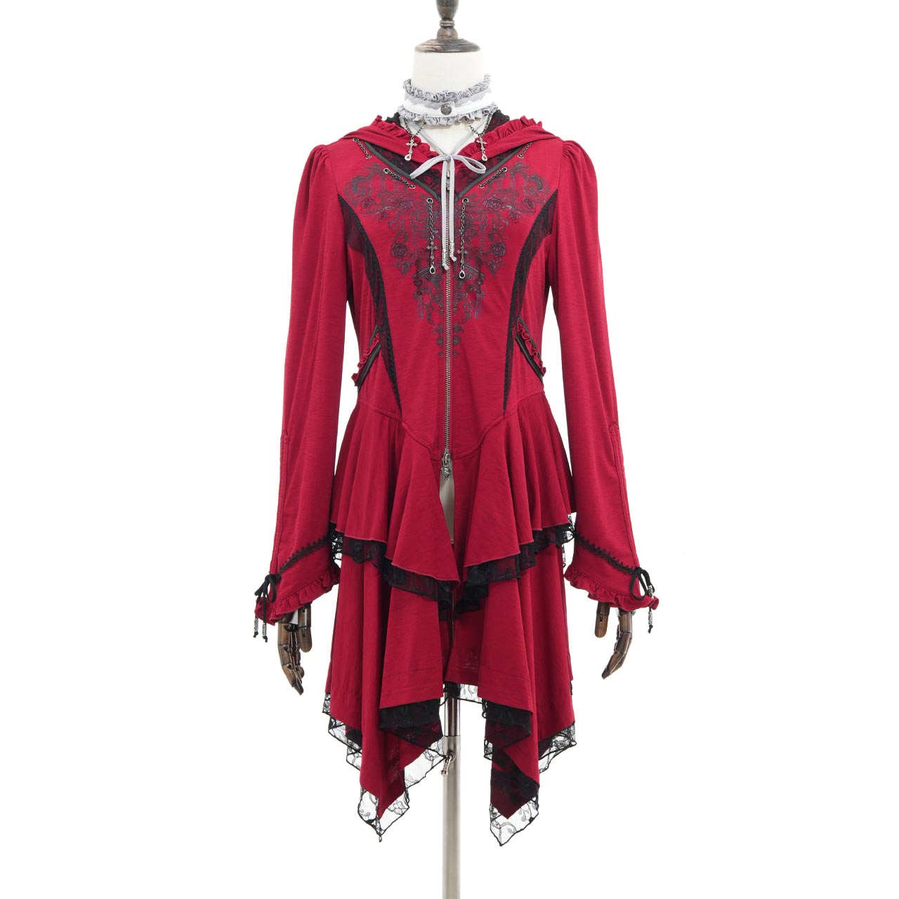 Whimsical Rosy Cats Bunny Ear Hoodie