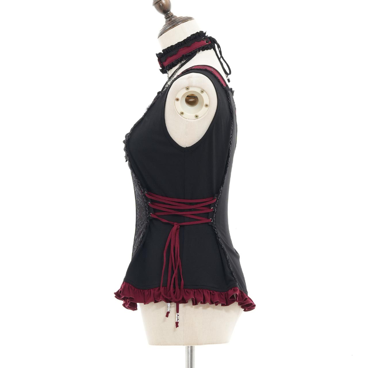 Whimsical Rosy Cats Lace-up Camisole