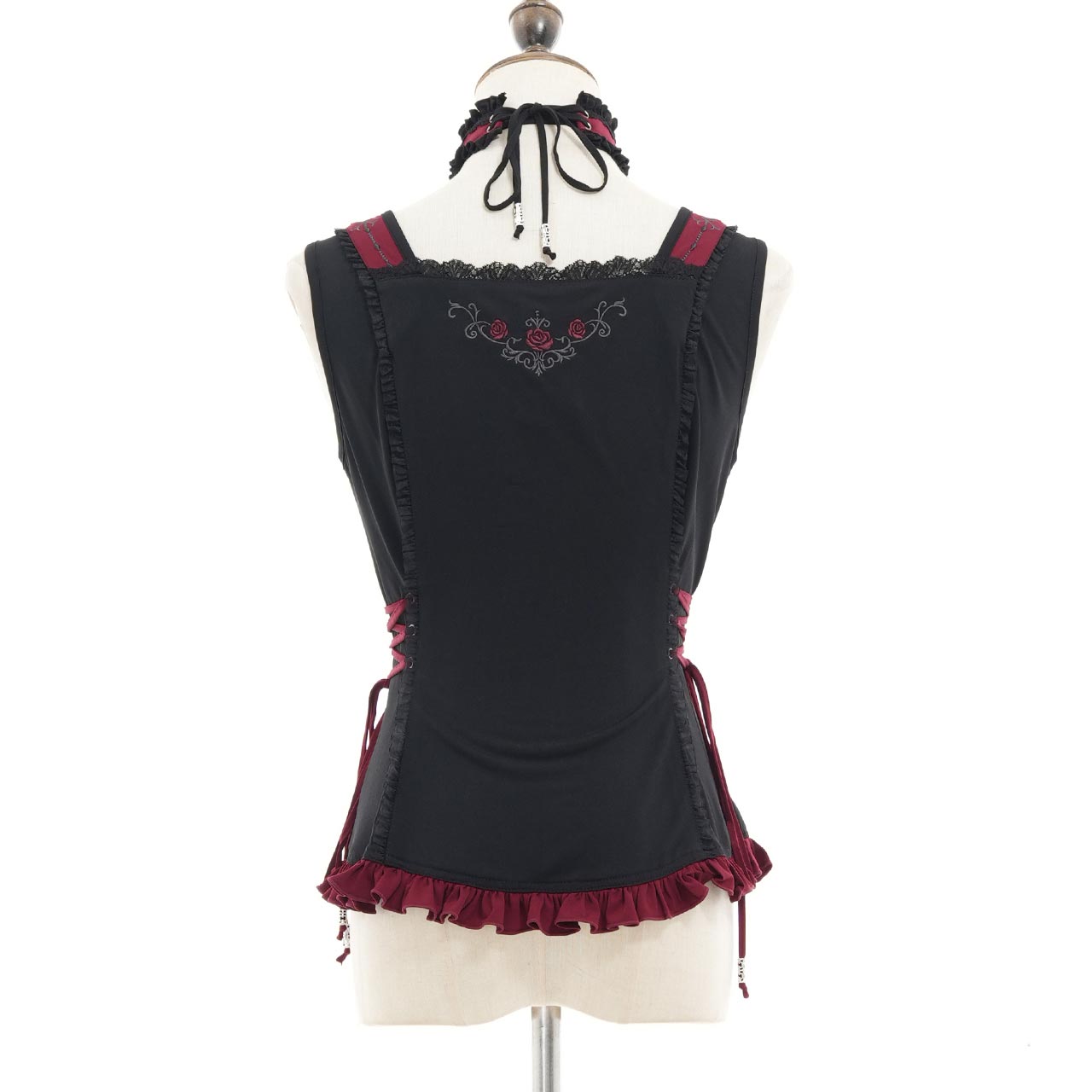 Whimsical Rosy Cats Lace-up Camisole