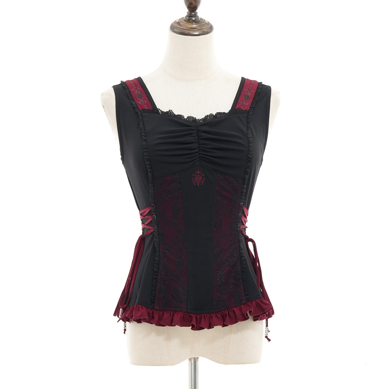 Whimsical Rosy Cats Lace-up Camisole
