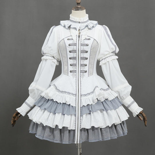 Whimsical Rosy Cats Frilled one-piece dress【M】