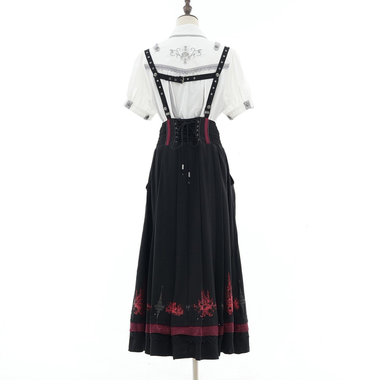 Whimsical Rosy Cats Long Skirt