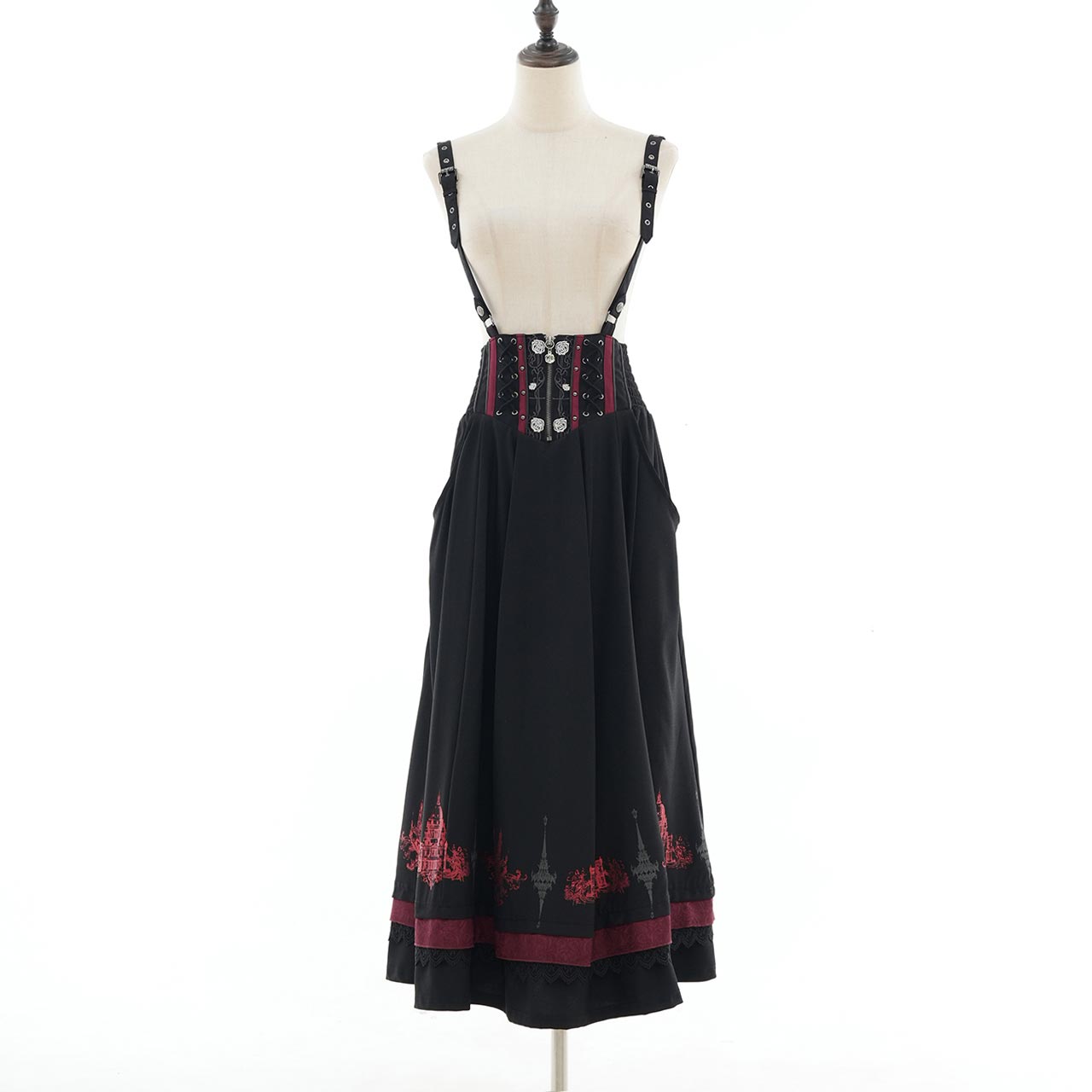 Whimsical Rosy Cats Long Skirt