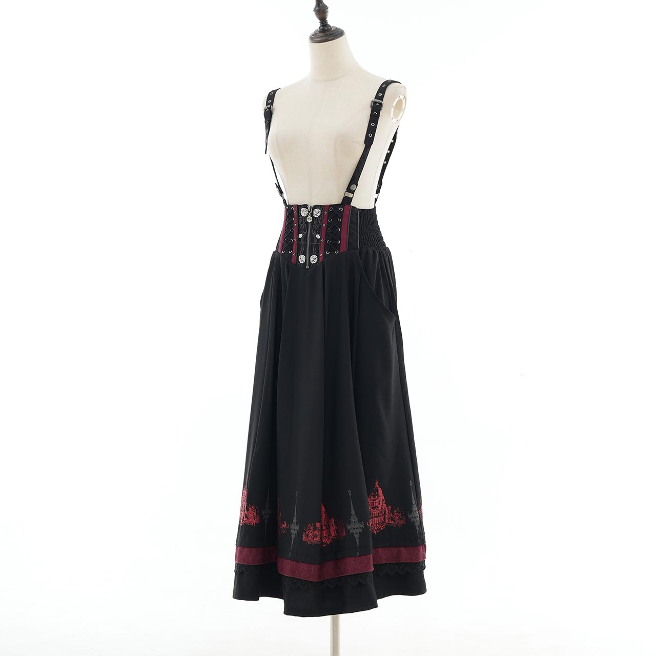 Whimsical Rosy Cats Long Skirt