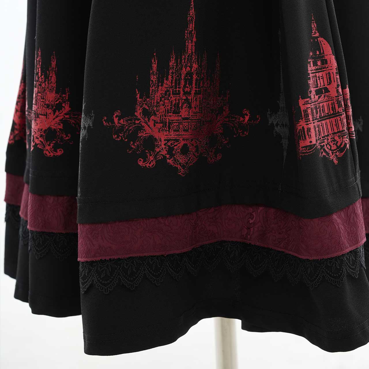 Whimsical Rosy Cats Long Skirt