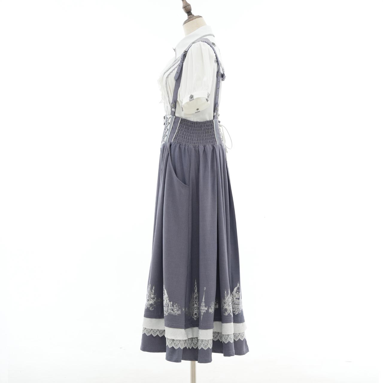 Whimsical Rosy Cats Long Skirt