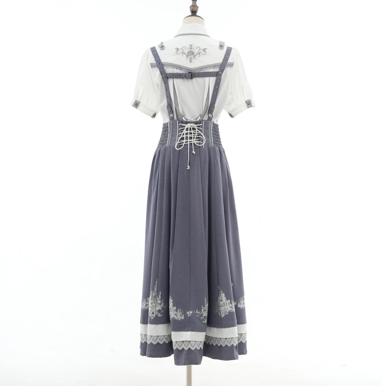 Whimsical Rosy Cats Long Skirt