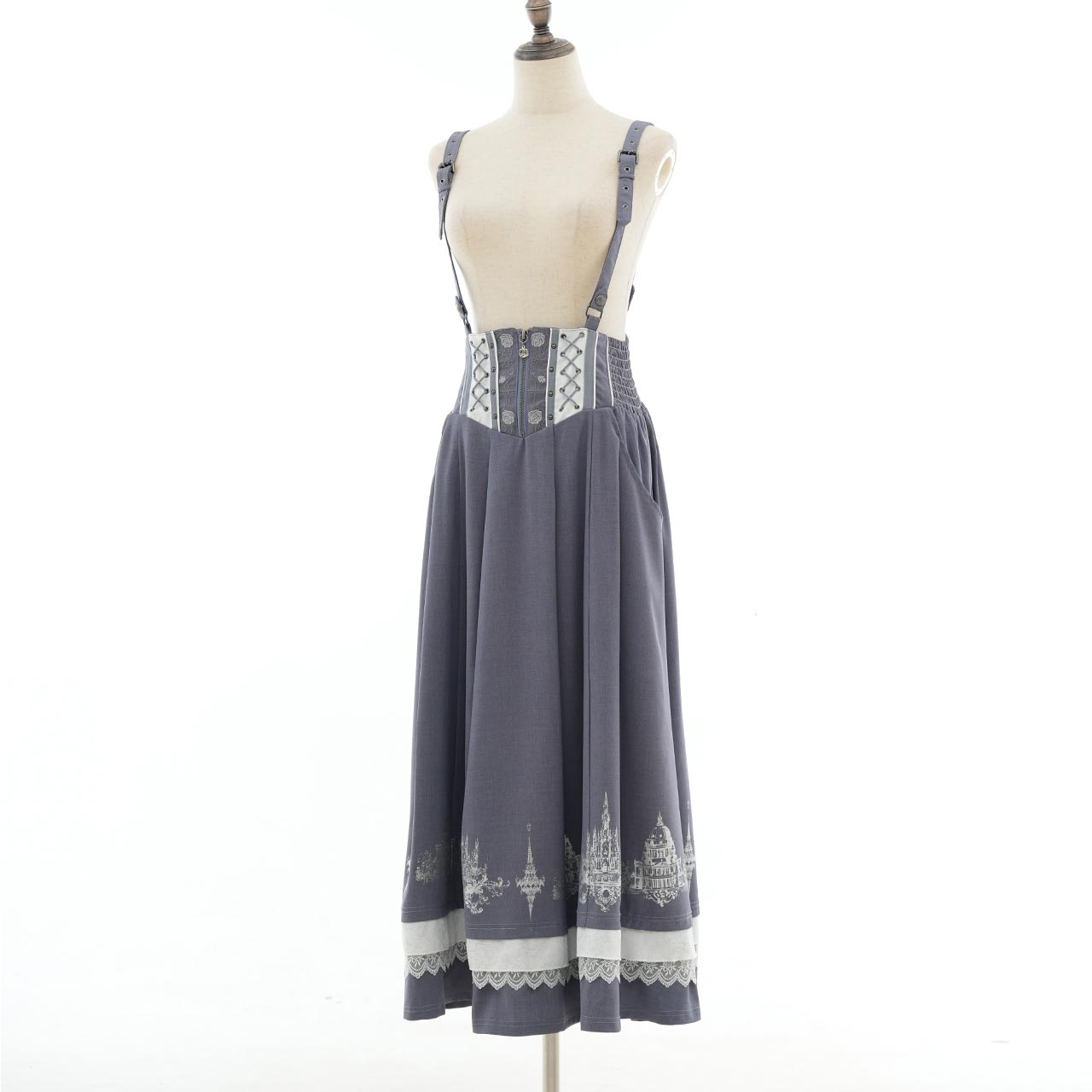 Whimsical Rosy Cats Long Skirt