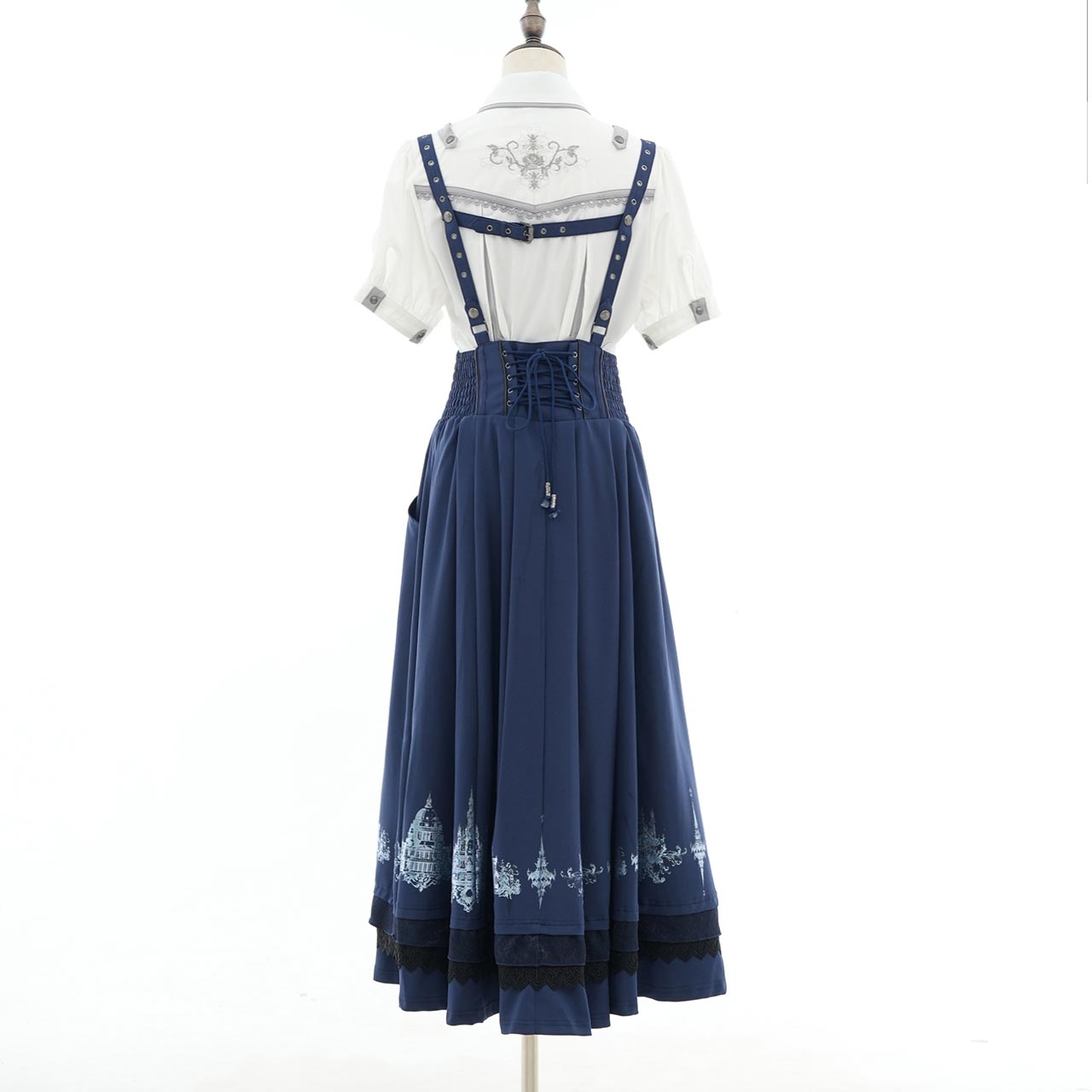 Whimsical Rosy Cats Long Skirt