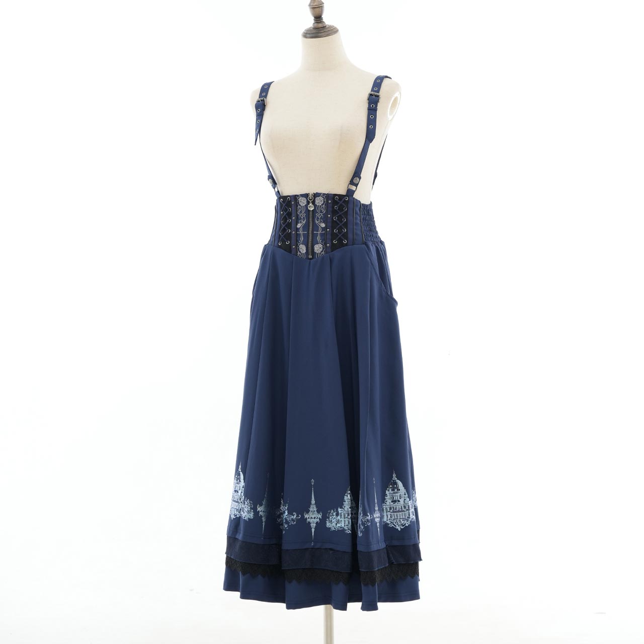 Whimsical Rosy Cats Long Skirt