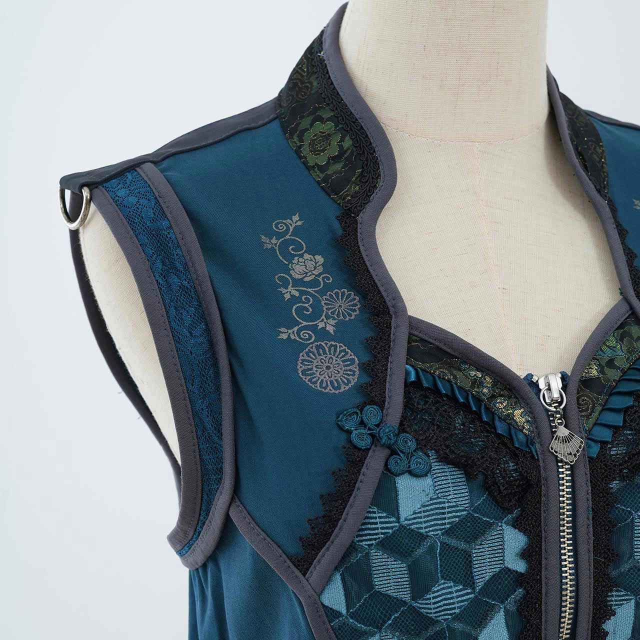 月光幻華 Asymmetrical Long Gilet 【L】