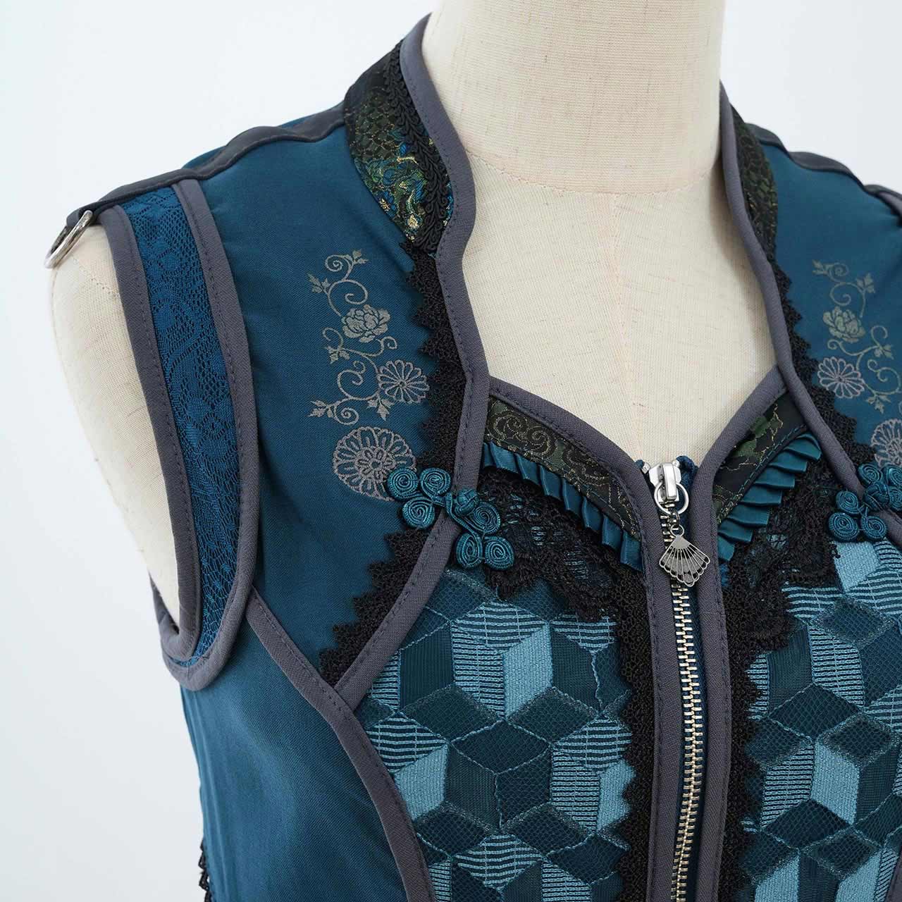 月光幻華 Asymmetrical Long Gilet 【M】