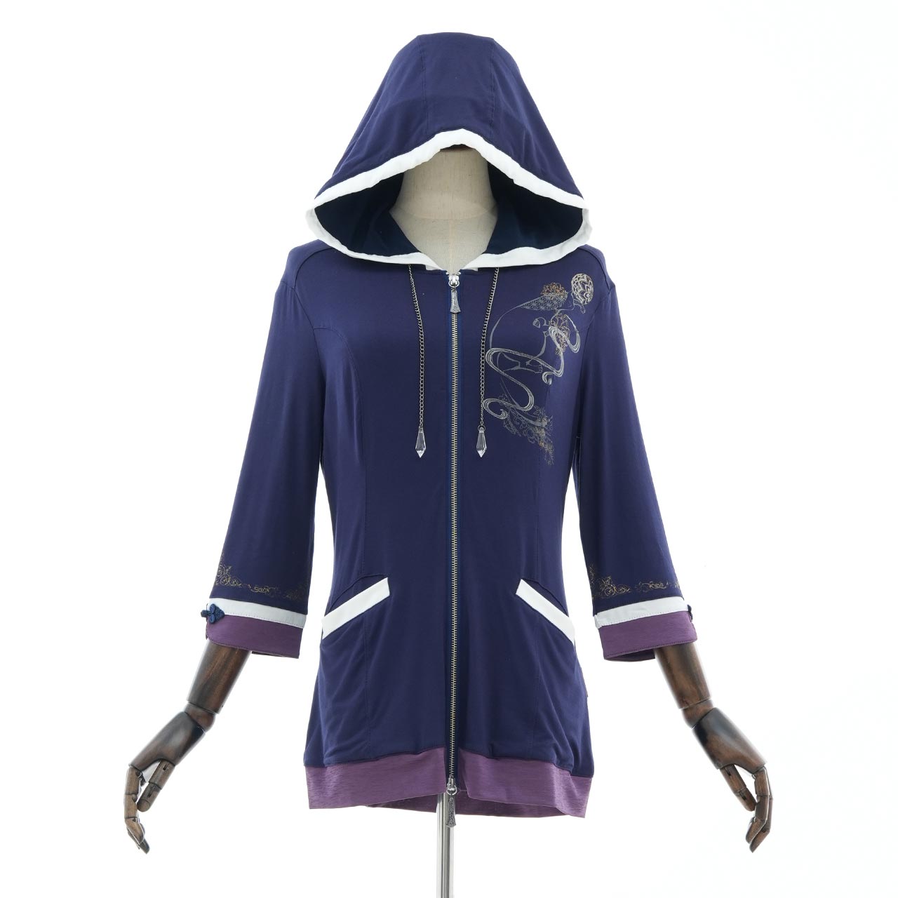手毬猫和 Temari cat Japanese chain zip hoodie