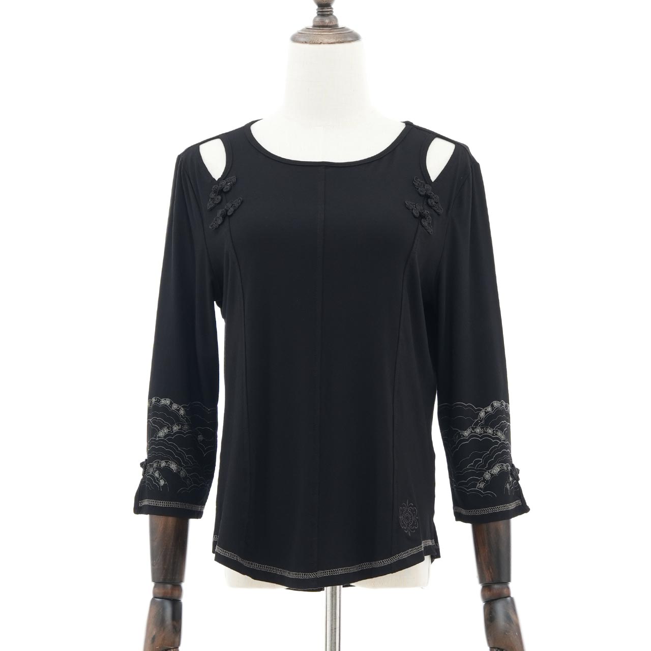 琉球浪漫物語 Ryukyu Romantic Story – Open-Shoulder Cut-and-Sew Top 【M】