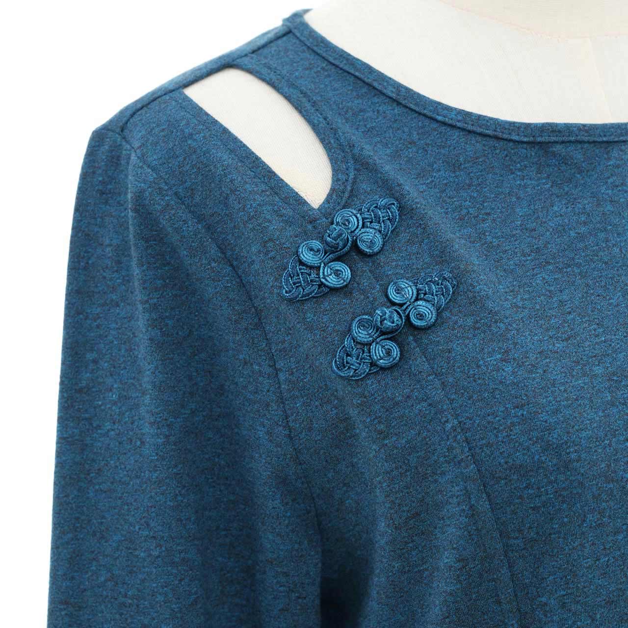 琉球浪漫物語 Ryukyu Romantic Story – Open-Shoulder Cut-and-Sew Top 【M】