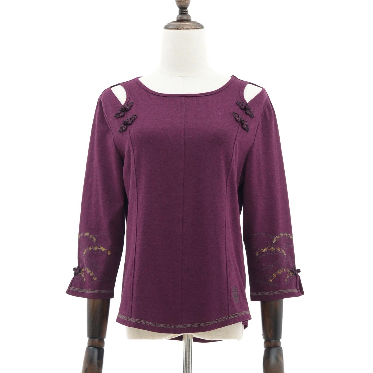 琉球浪漫物語 Ryukyu Romantic Story – Open-Shoulder Cut-and-Sew Top 【M】