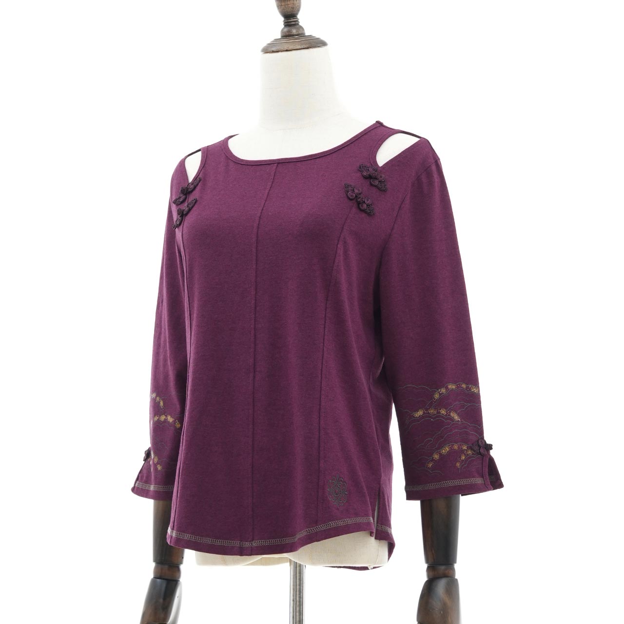 琉球浪漫物語 Ryukyu Romantic Story – Open-Shoulder Cut-and-Sew Top 【M】