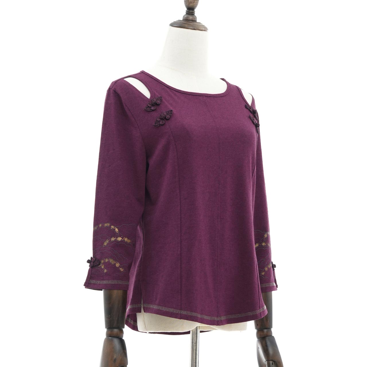 琉球浪漫物語 Ryukyu Romantic Story – Open-Shoulder Cut-and-Sew Top 【M】
