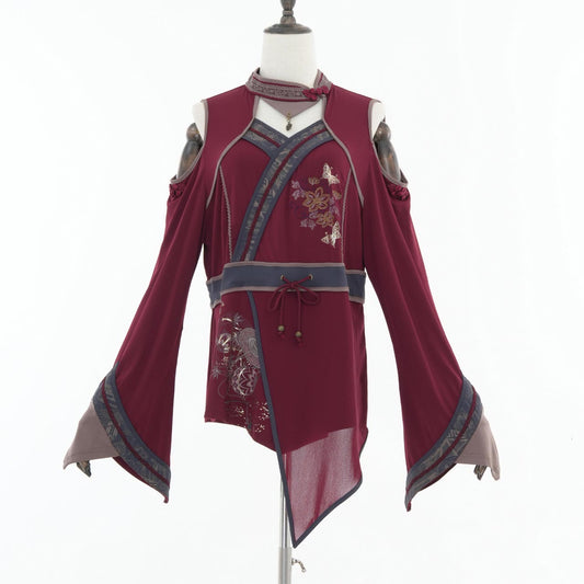 『鶴翼報恩録 ～ Requital of the Crane～』Cut-and-sew top【L】