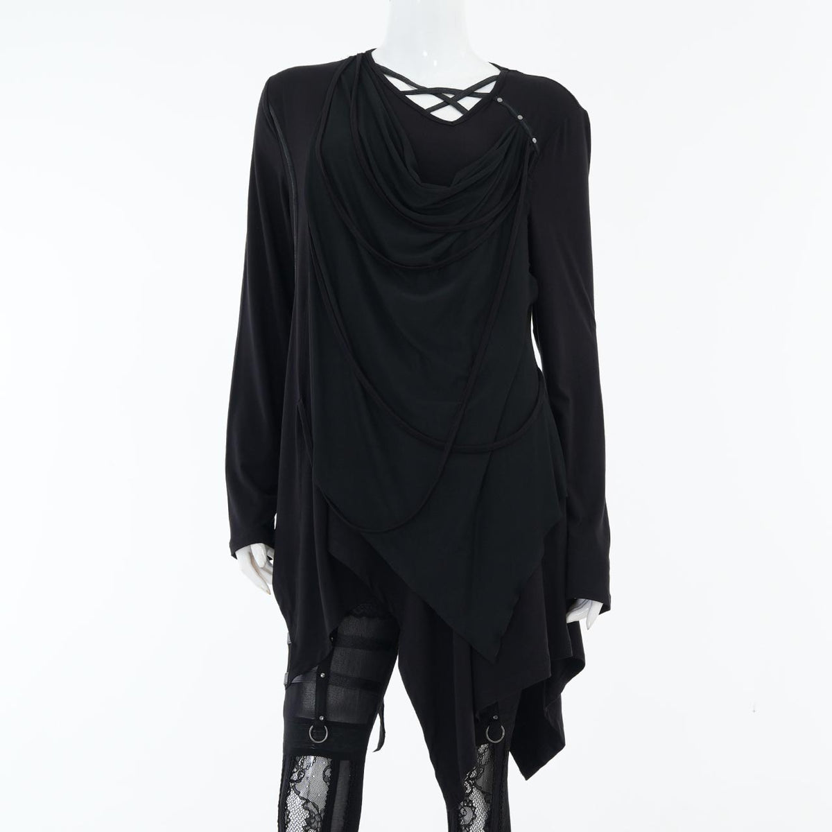 Ashes of the Elysium Asymmetrical Cut-and-Sew Top