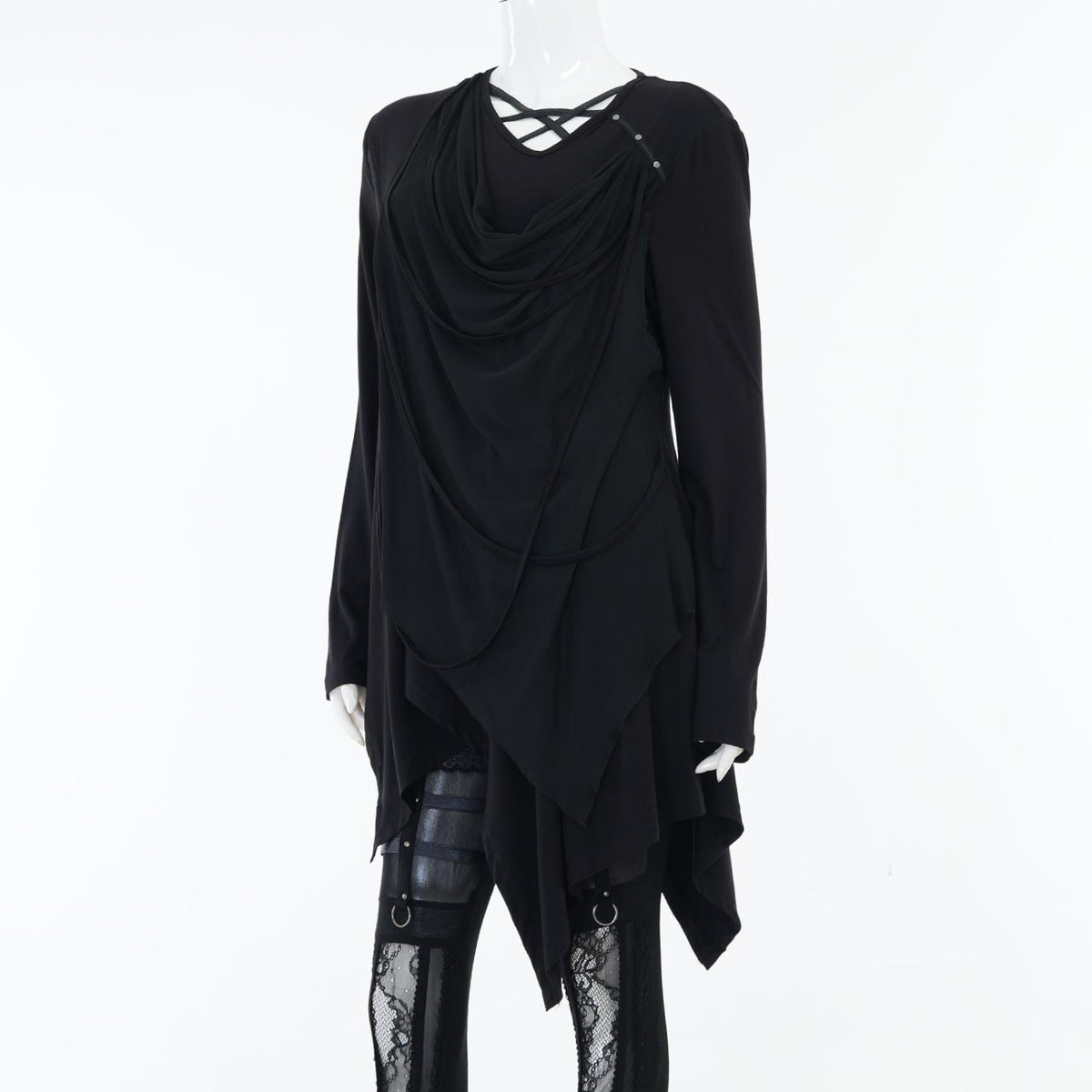Ashes of the Elysium Asymmetrical Cut-and-Sew Top