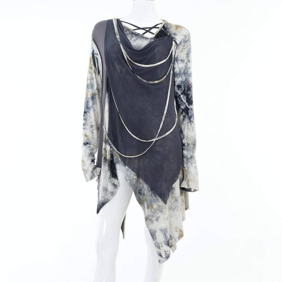 Ashes of the Elysium Asymmetrical Cut-and-Sew Top