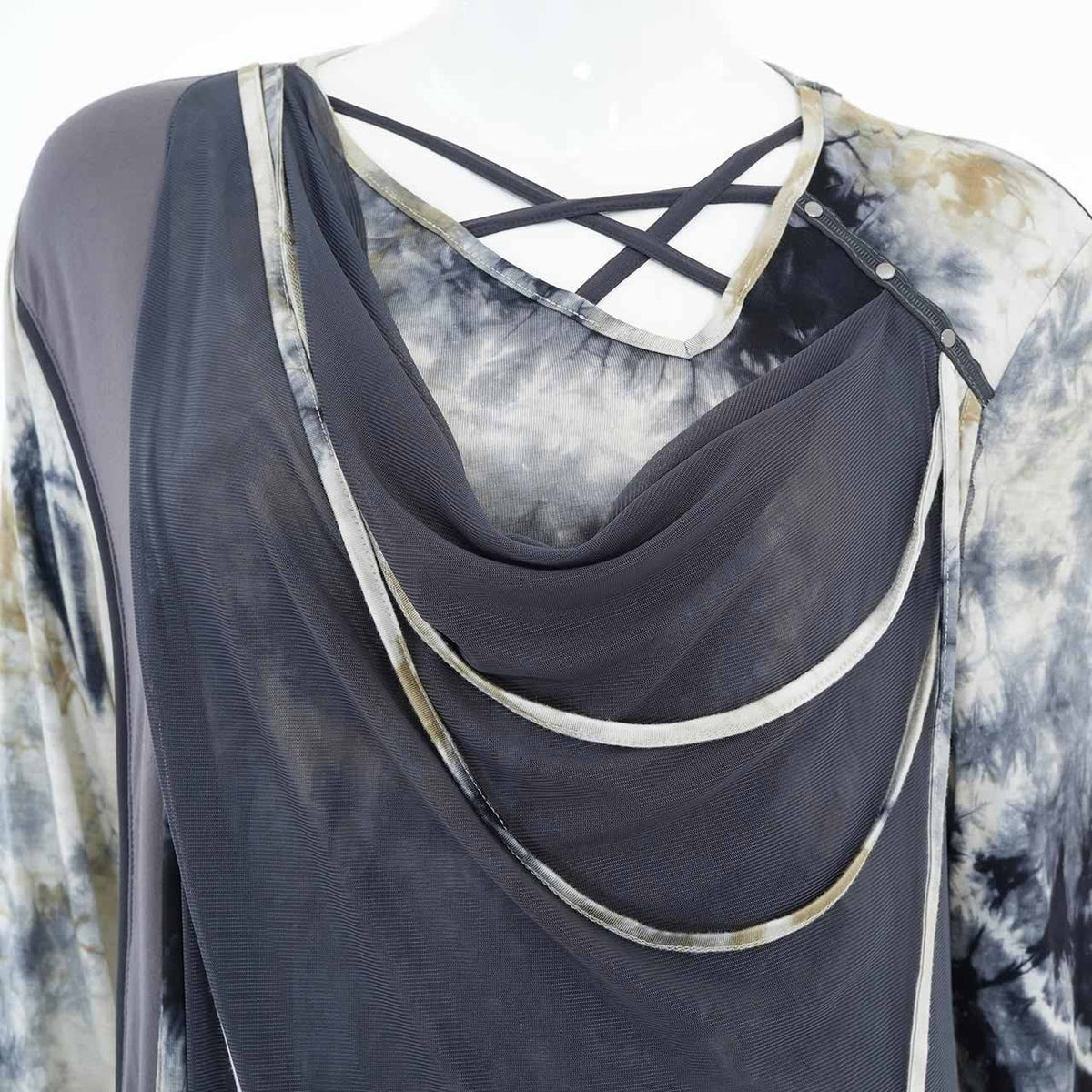 Ashes of the Elysium Asymmetrical Cut-and-Sew Top