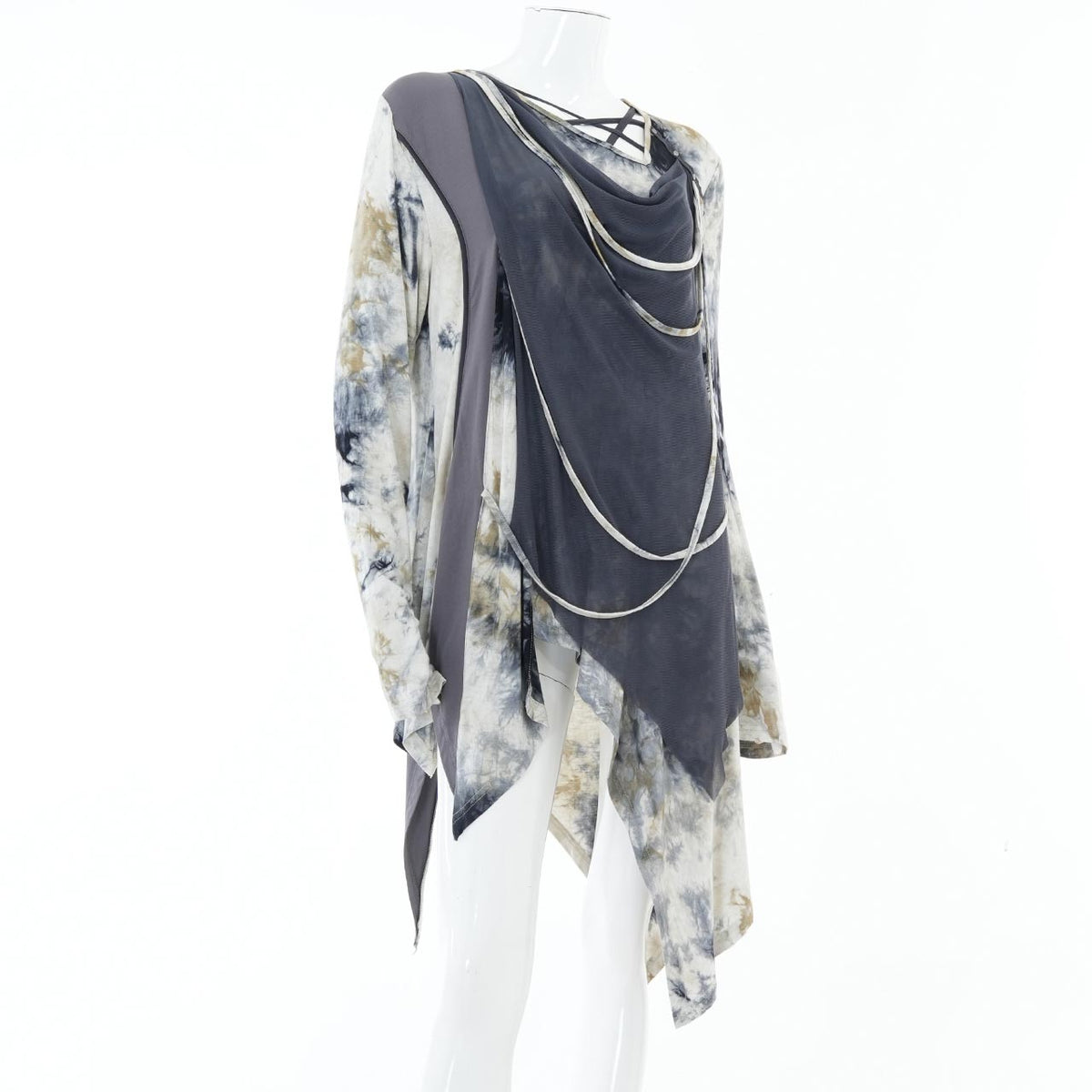 Ashes of the Elysium Asymmetrical Cut-and-Sew Top