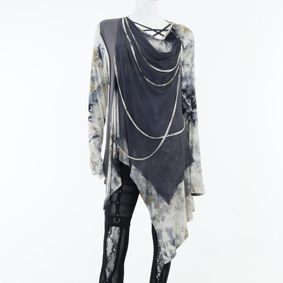 Ashes of the Elysium Asymmetrical Cut-and-Sew Top