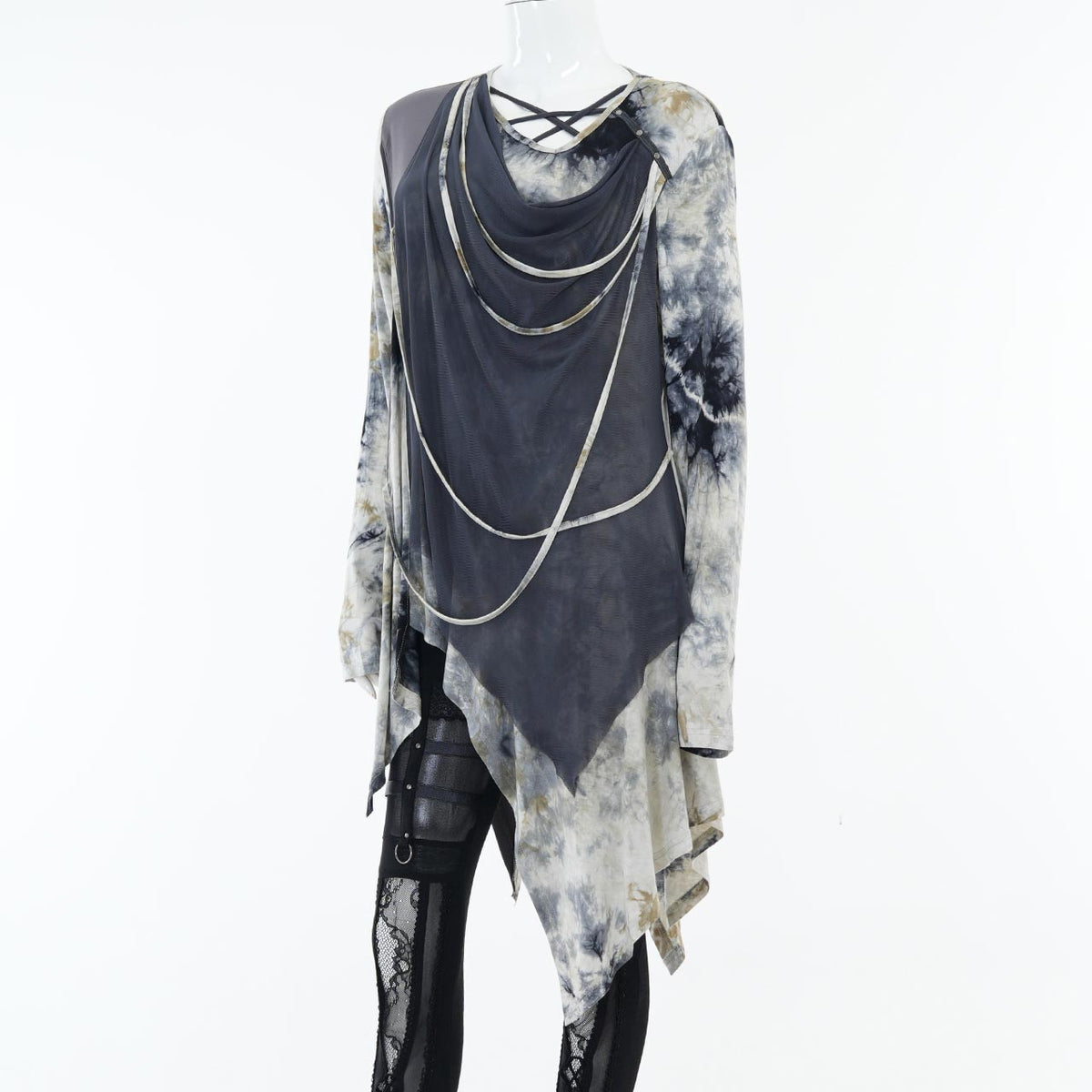 Ashes of the Elysium Asymmetrical Cut-and-Sew Top