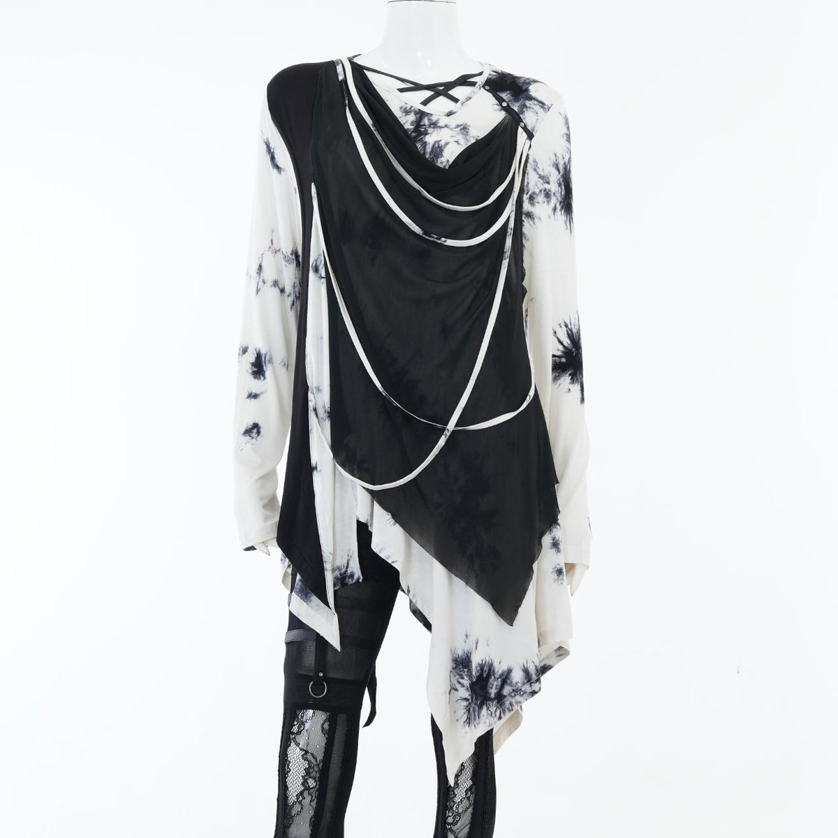 Ashes of the Elysium Asymmetrical Cut-and-Sew Top