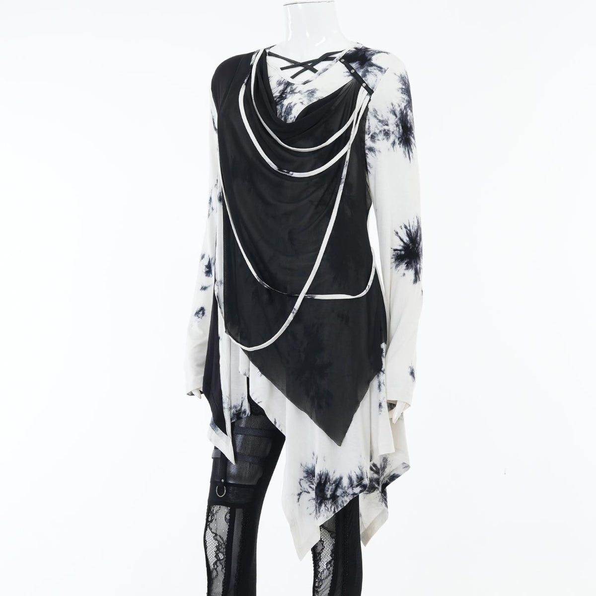 Ashes of the Elysium Asymmetrical Cut-and-Sew Top