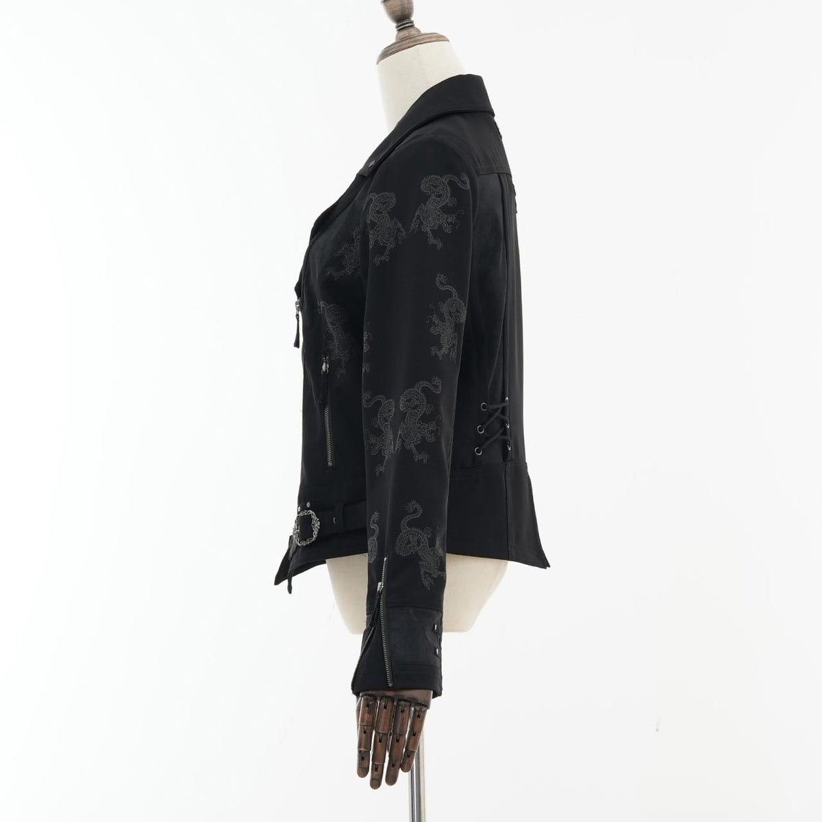Elder Dragon Print Biker Jacket