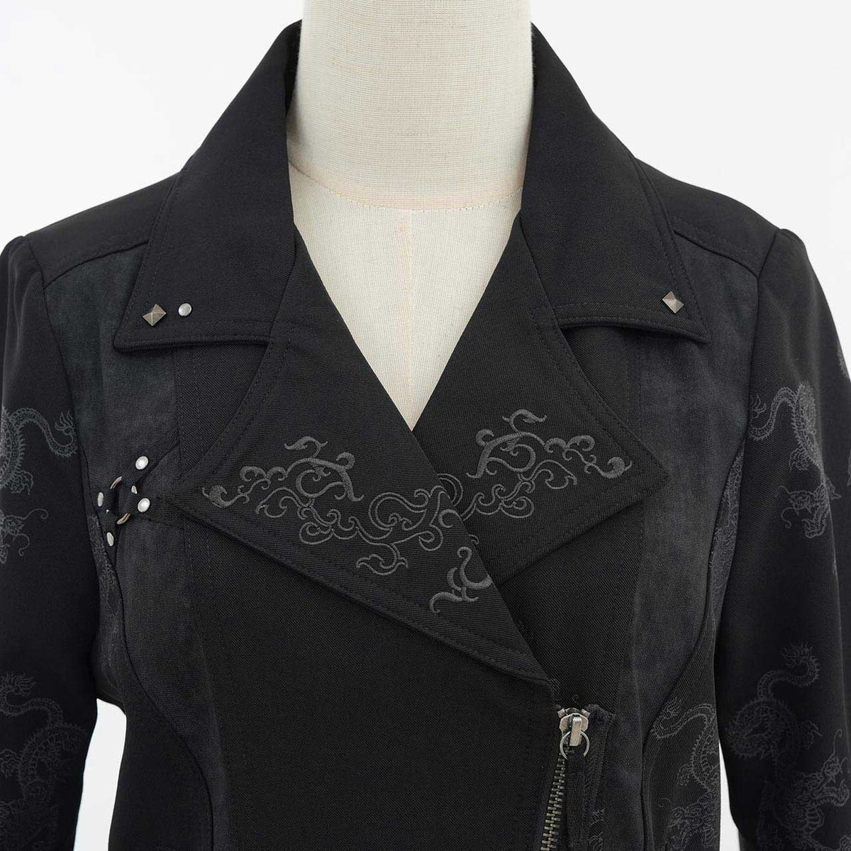 Elder Dragon Print Biker Jacket
