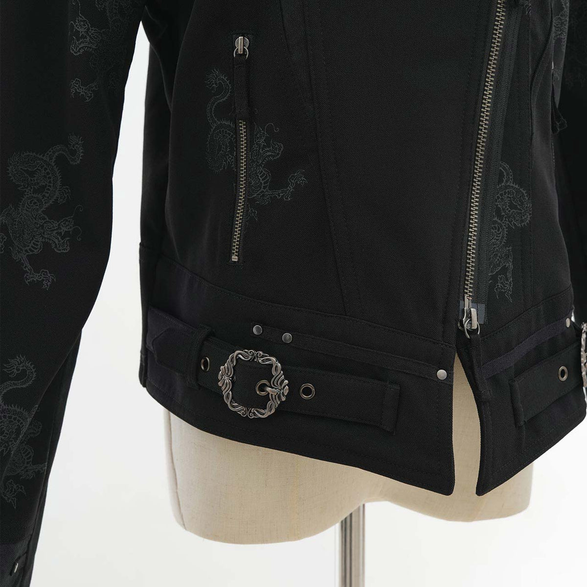 Elder Dragon Print Biker Jacket
