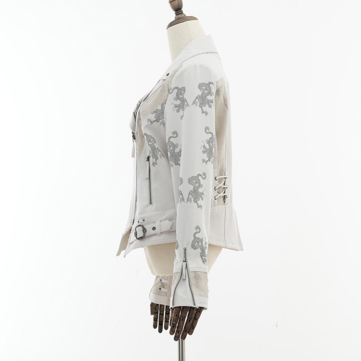 Elder Dragon Print Biker Jacket