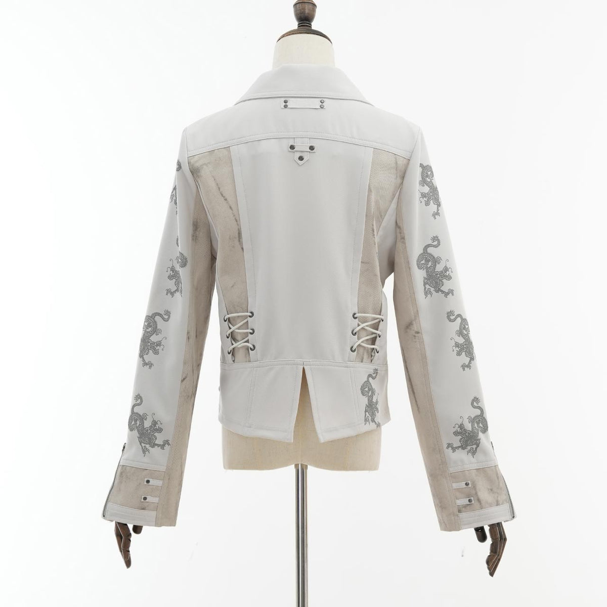 Elder Dragon Print Biker Jacket