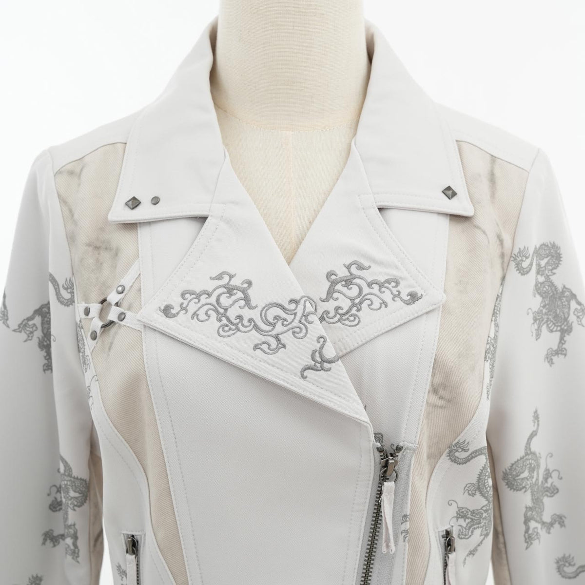 Elder Dragon Print Biker Jacket
