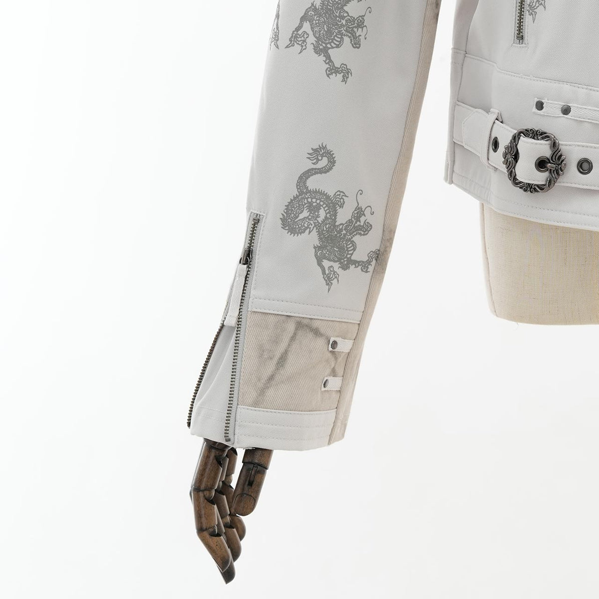 Elder Dragon Print Biker Jacket
