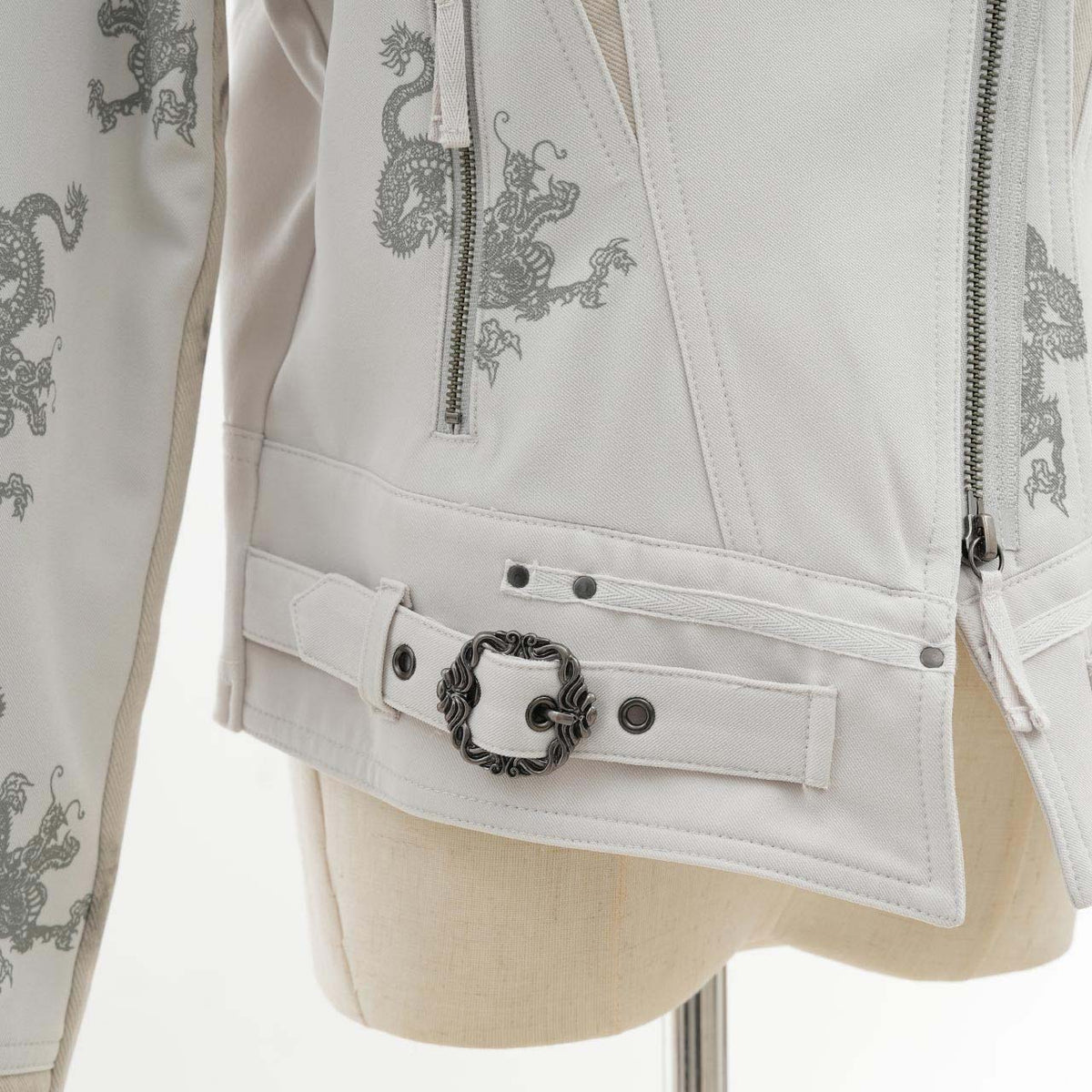 Elder Dragon Print Biker Jacket